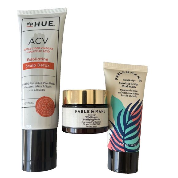Scalp Care Lot 3 Fable & Mane Scalp Mud Mask & Ginger Scrub dp HUE Scalp Detox - Picture 3 of 7